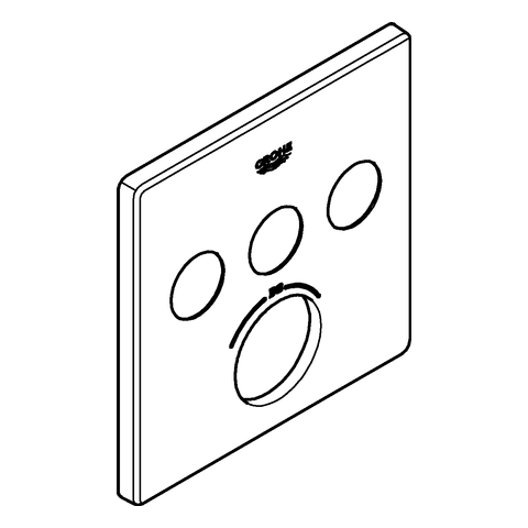 Grohe Rosette für SmartControl UP- Thermostat eckig mit 3 Absperrventile chrom 49042000