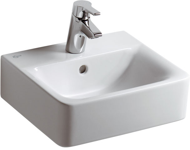 Ideal Standard Connect Cube Handwaschbecken B: 40 T: 36cm weiß, Ideal Plus E7137MA