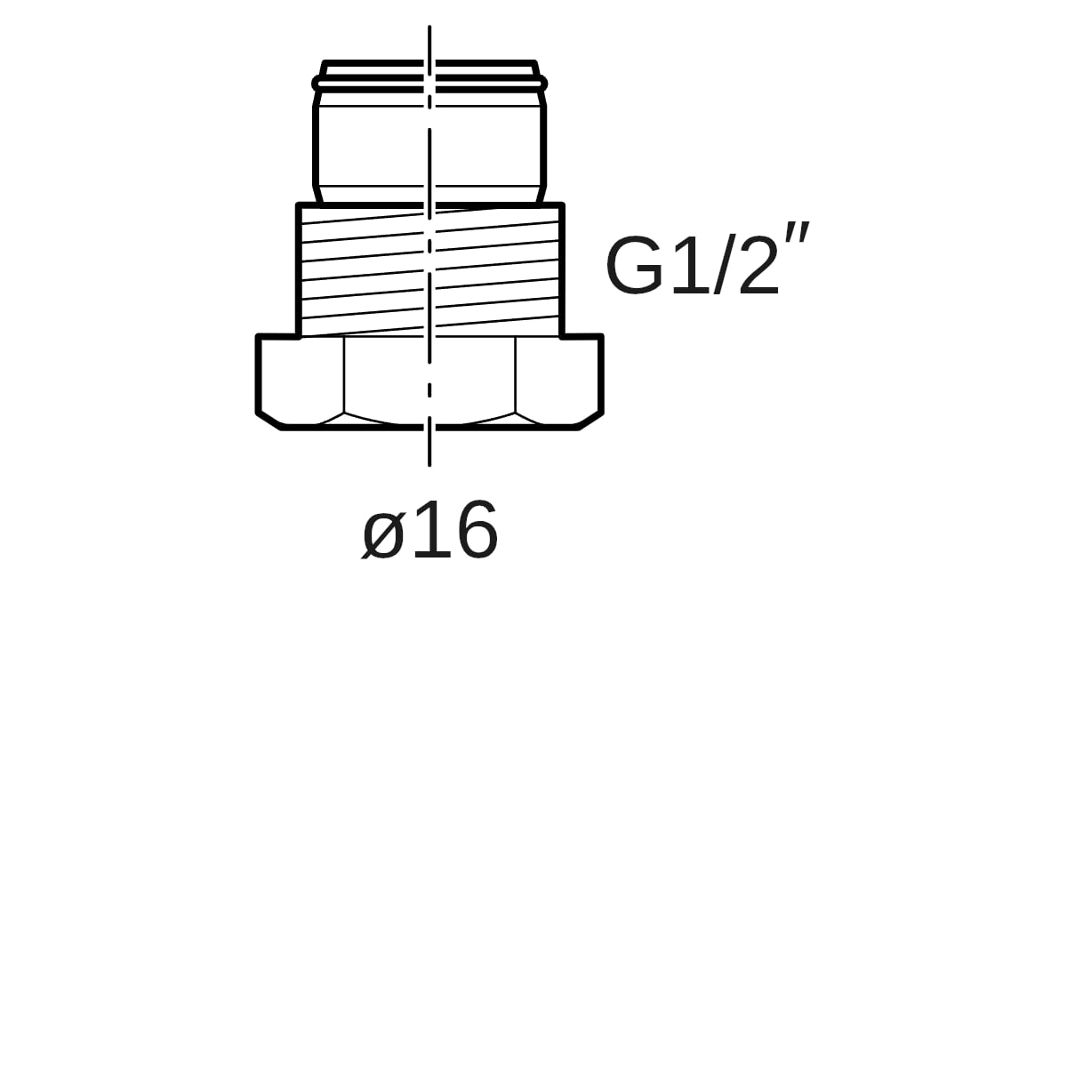 Geberit FlowFit Anschlussverschraubung mit AG Ms d16-G1/2 619.267.22.1