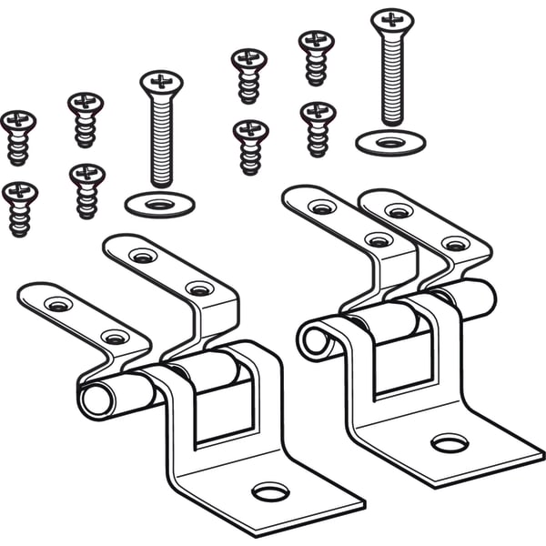 Geberit Set Scharniere für WC-Sitz Befestigung von vorne, Edelstahl 598180000