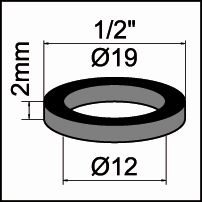 Neoperl Gummidichtung zu Innenteil 1/2" 12 x 19 x 2mm 78131896