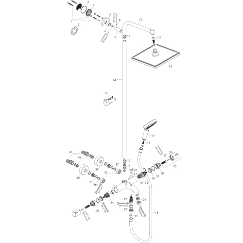 Hansgrohe Showerpipe Crometta E 240 für Wanne chrom mit Thermostat 27298000