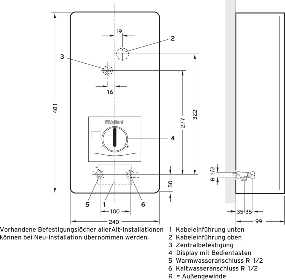 Vaillant electronicVED E 27/8 27kW Elektro-Durchlauferhitzer 0010023780