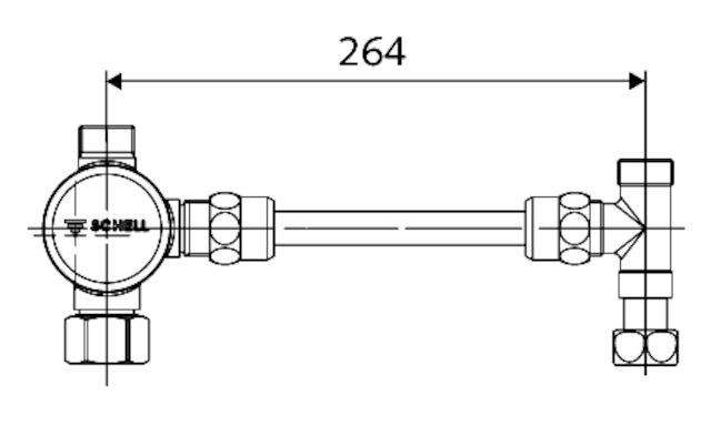 Schell Eckventil-Thermostat Set Verrohrungsset Starr, chrom 094150699