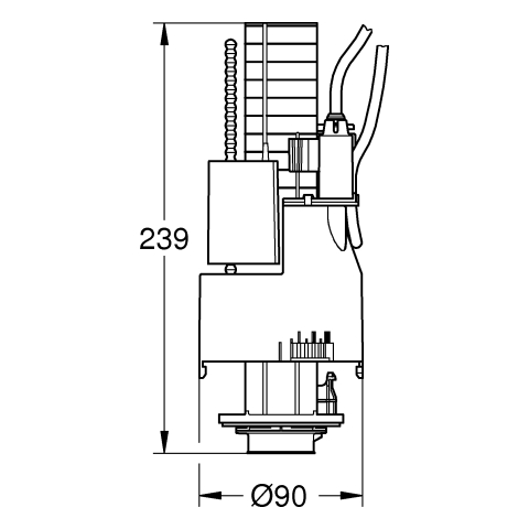 Grohe 2-Mengen-Ablaufventil für Wandeinbau-Spülkästen 6l/3l 42774000