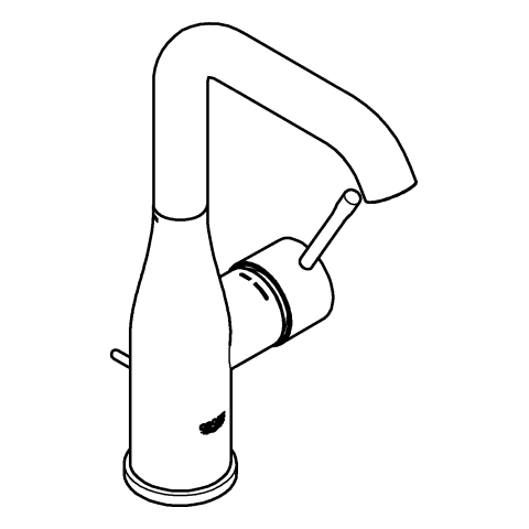 Grohe Einhand-Waschtisch-Batterie Essence supersteel L-Size schwenkbarer U-Auslauf 24174DC1
