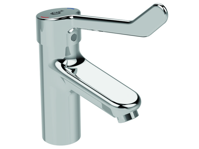Ideal Standard Ceraplus 2 Waschtischarmatur mit Klinikhebel chrom, Ausladung 112mm, ohne Ablaufgarnitur BC098AA