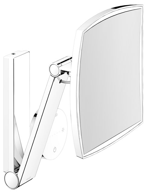 Keuco Kosmetikspiegel iLook_move eckig beleuchtet, UP, Glasbedienfeld, Aluminium-finish 17613179002