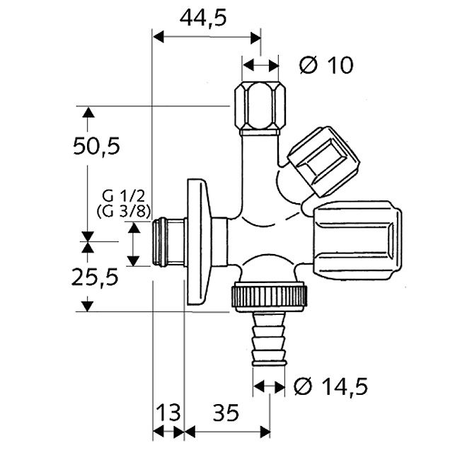 Schell Kombi-Eckventil COMFORT RV, ASAG, 1/2", chrom 035450699