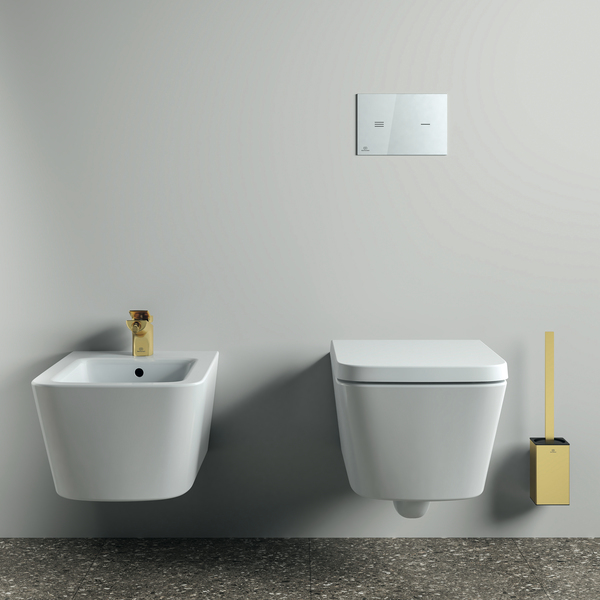 Ideal Standard WC-Bürstengarnitur Conca Cube, eckig, gold gebürstet T4494A2