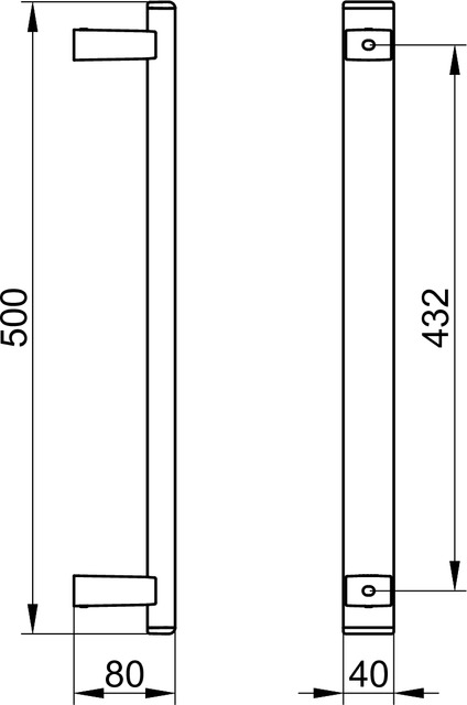 Keuco Haltegriff AXESS zur senkrechten Montage 500mm schwarz-matt 35016370500