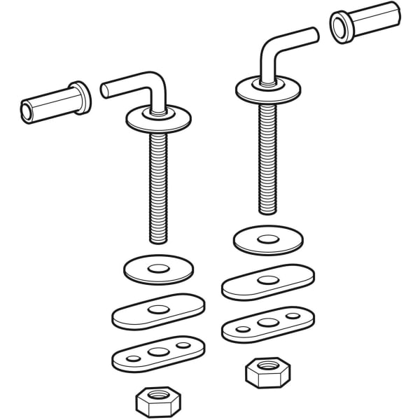 Geberit Set Scharniere für WC-Sitz Xeno und Plus4, Befestigung von unten 598133000