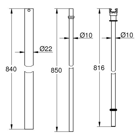 Grohe Ersatzrohr für Euphoria Duschsysteme 48054 15cm kürzer chrom 48054000