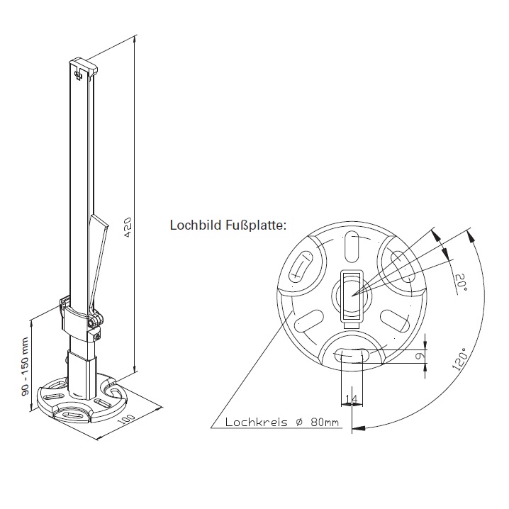 Wemefa Standkonsole Super Standfix Plus SSPK-N 10-870