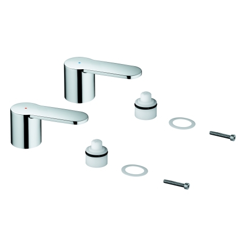 Grohe Griffpaar Markierung blau/rot für Eurostyle C 3-Loch Waschtisch-Batterie chrom 48309000
