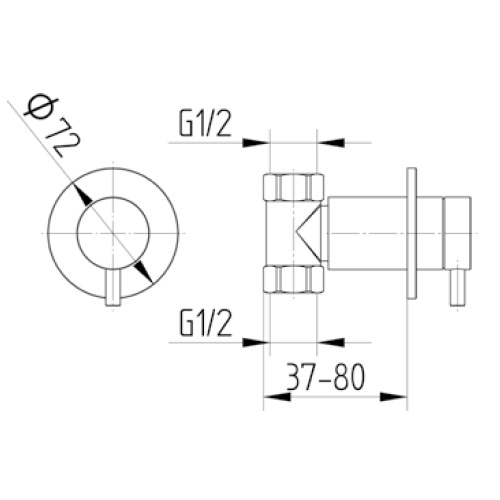 Avenarius Linie 280 Wandeinbauventil für Kaltwasser 2806541010
