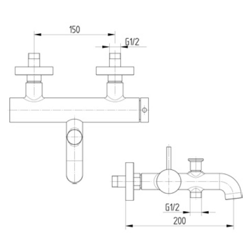 Avenarius AP-Wanne-Brause-Einhand-Mischbatterie 2806100010