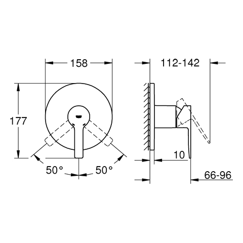 Grohe Lineare Einhand-Brausebatterie supersteel Fertigmontageset 24063DC1