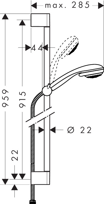 Hansgrohe Brauseset Crometta 85 Multi mit Brausestange 900mm, Chrom 27766000