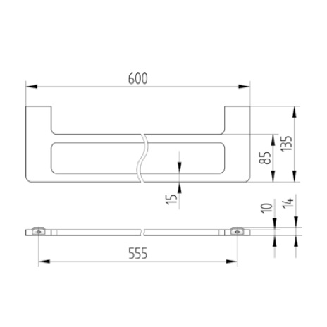 Avenarius Badetuchhalter doppelt 60cm 4803061010