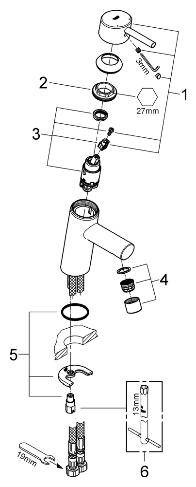 Grohe Concetto Einhand-Waschtischbatterie chrom EcoJoy glatter Körper 3224010E