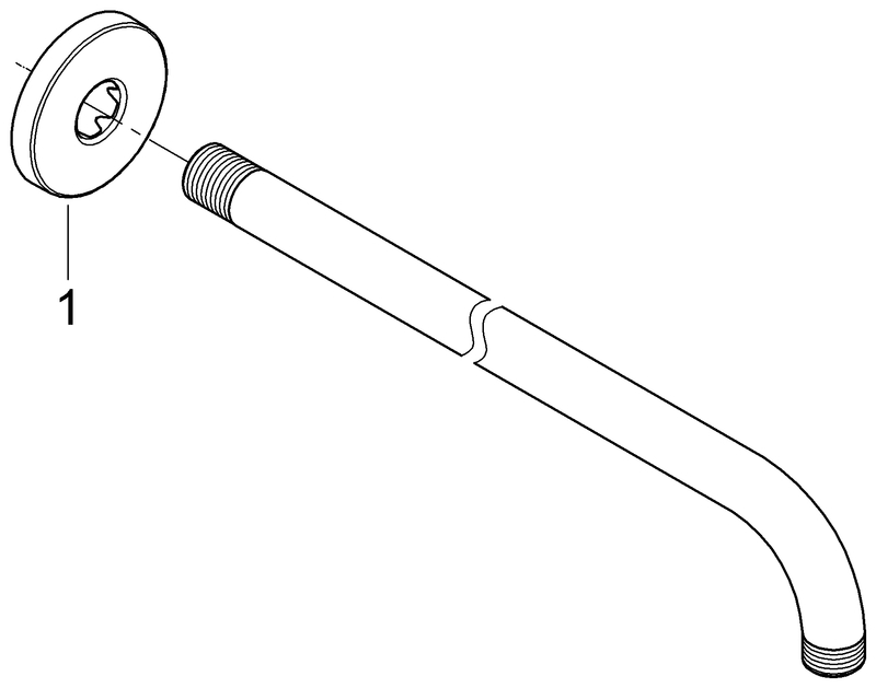 Grohe Rainshower Brausearm modern chrom, DN15, Ausladung 380mm 28361000