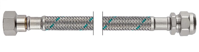 Neoperl NEOFLEX Panzerschlauch DN8 mit VS IG x Quetschverschraubung, 3/8" x 10mm 50cm 63412050