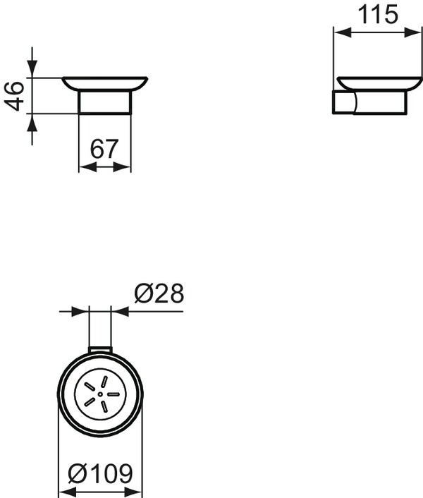 Ideal Standard Seifenschale Conca, rund, silber T4509GN