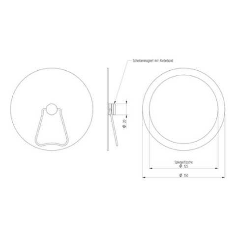 Avenarius Kosmetikspiegel Wand+Stand, graphite 9505192000