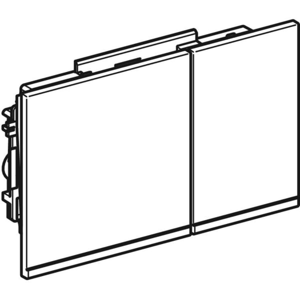 Geberit Omega60 Betätigungsplatte, für 2-Mengen-Spülauslösung Glas schwarz / hochglanz-verchromt 243.118.SJ.1