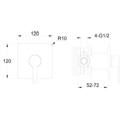 Avenarius Linie 230 black UP-Brause-Einhand-Mischbatterie 2306250040