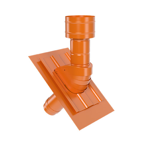 Kermi x-well Universal-Dachpfanne NW 125 mit Dachhaube, naturrot Y2402125008K
