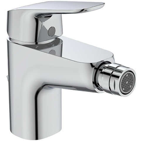 Ideal Standard Bidetarmatur Ceraflex, Ausladung 114mm mit Ablaufgarnitur aus Kunststoff, chrom B1718AA