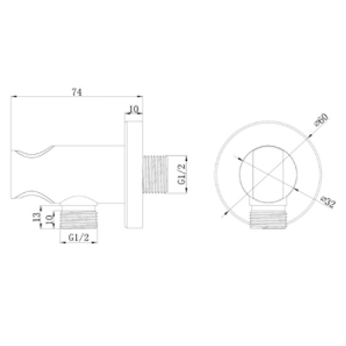 Avenarius Brausewandhalter mit integriertem Brauseanschluss ½" 9006997010