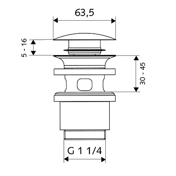Schell Waschtisch-Ablaufgarnitur PUSH OPEN verschließbar, G 11/4", chrom 020000699