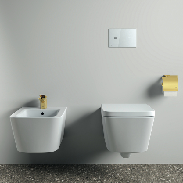 Ideal Standard Papierrollenhalter Conca Cube, eckig, gold gebürstet T4496A2