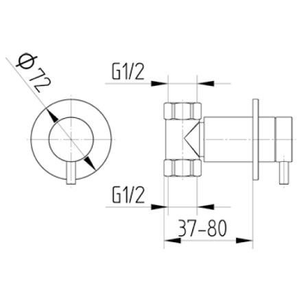 Avenarius Linie 280 Wandeinbauventil für Warmwasser 2806540010