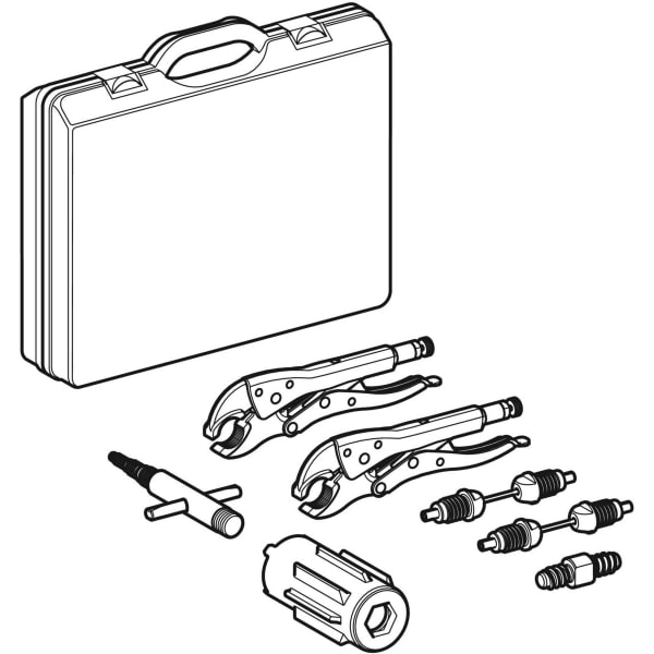 Geberit PushFit Set Montagewerkzeug zum Rohraustausch in Koffer d14/16/20/25 650.900.00.2