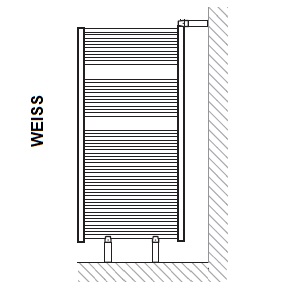 HSK Montageset für Raumteiler für Designheizkörper Line, 04 weiß 890720-04