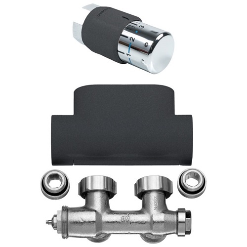 Kermi Ventilhahnblock-Kombiset Eckform in Anthracite Grey ZV03090007