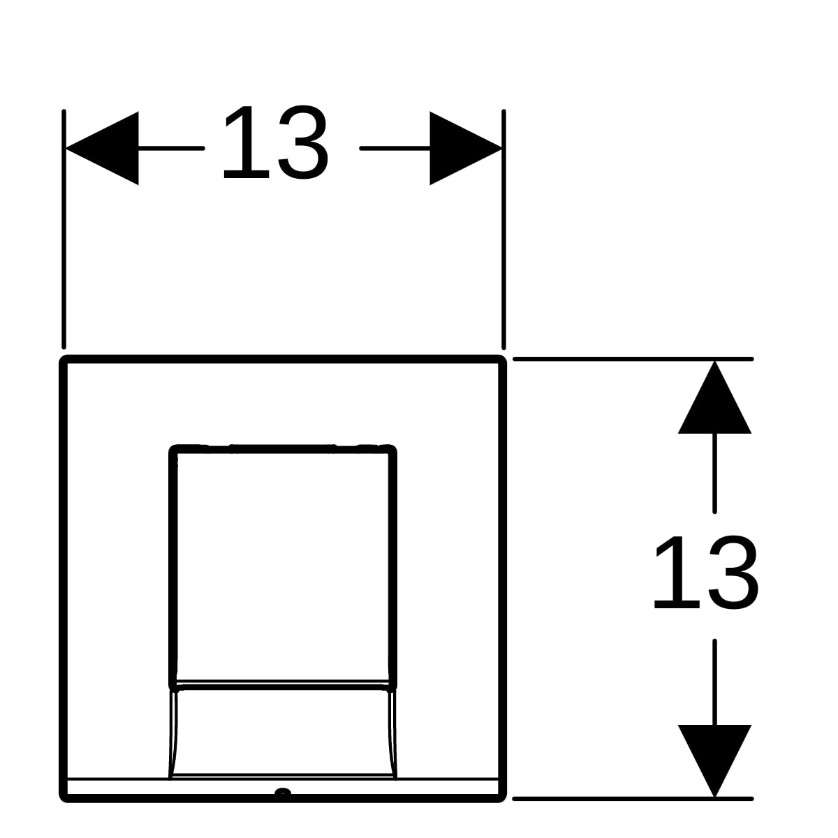 Geberit Bolero Betätigungsplatte für Urinal-Steuerung mit pneumatischer Spül-Auslösung, mattverchromt 241.912.46.1