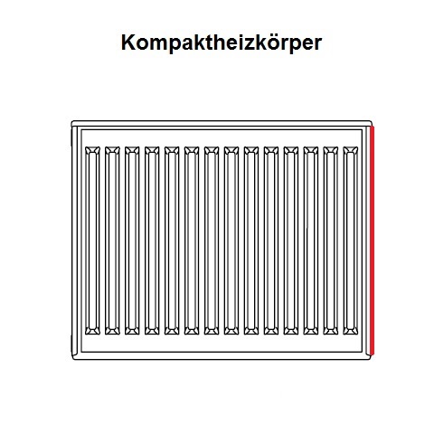 Kermi seitliche Abdeckung für linksseitigen Anschluss Typ 33 (155mm) rechts, Höhe 954/959mm ab 04/2018 ZA01770032