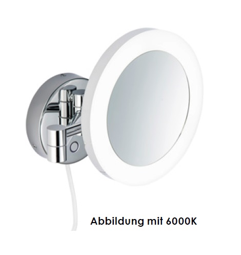 Avenarius Kosmetikspiegel-Wandmodell mit Spiralkabel 60 cm, Stecker und Sensor-Schalter 9505130010