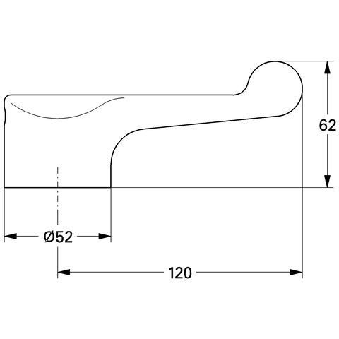 Grohe Hebel L:120mm für Euroeco Spezial Waschtischbatterie chrom 46279000
