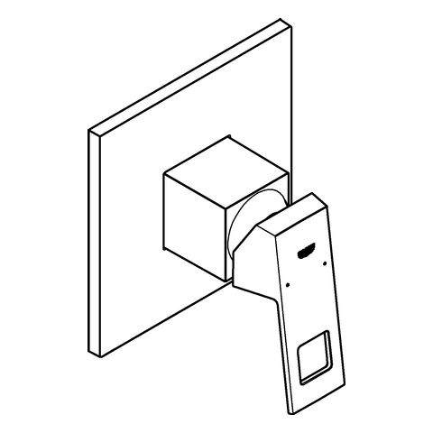 Grohe Einhand-Brausebatterie Eurocube supersteel Fertigmontage-Set für Rapido SmartBox 24061DC0