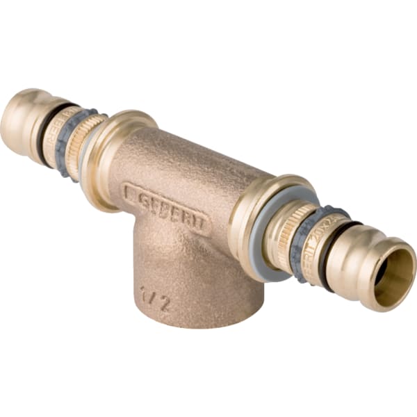 Geberit Mepla T-Stück mit IG Rotguss d75-Rp1-75 608.363.00.5
