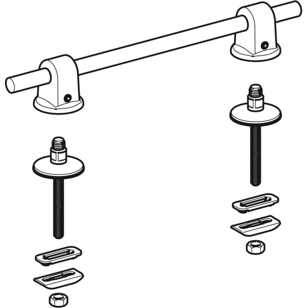 Geberit Scharnier mit Scharnierwelle für WC-Sitzring mit Befestigungs von unten, L110 244.845.00.1