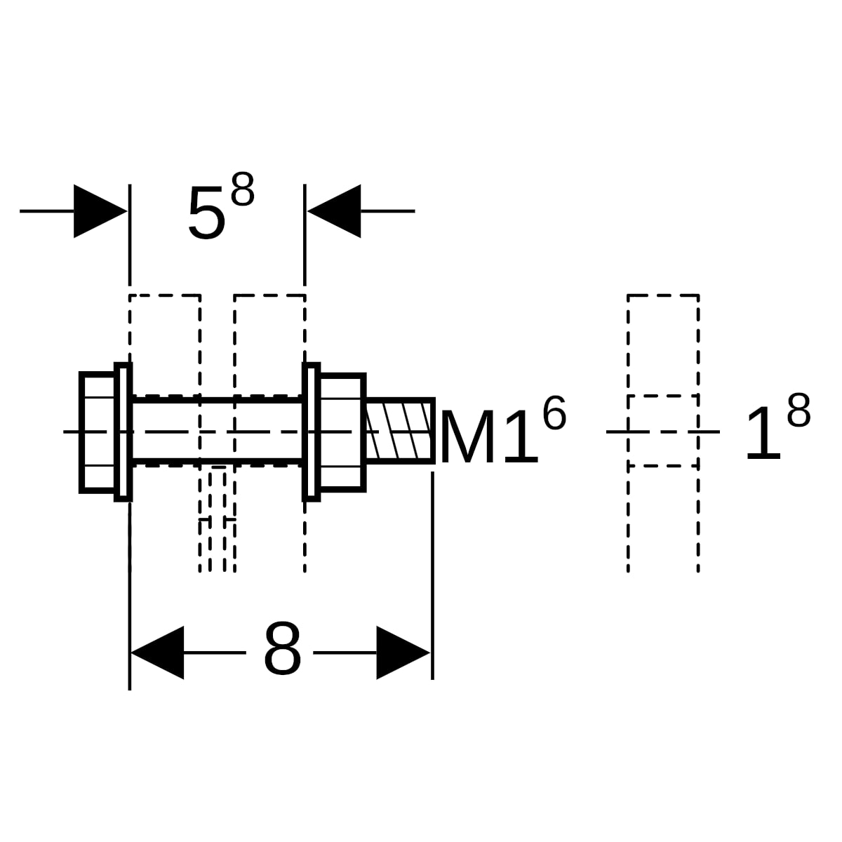 Geberit Schraubenset für Flanschverbindung aus CrNi-Stahl M16x80mm 91173