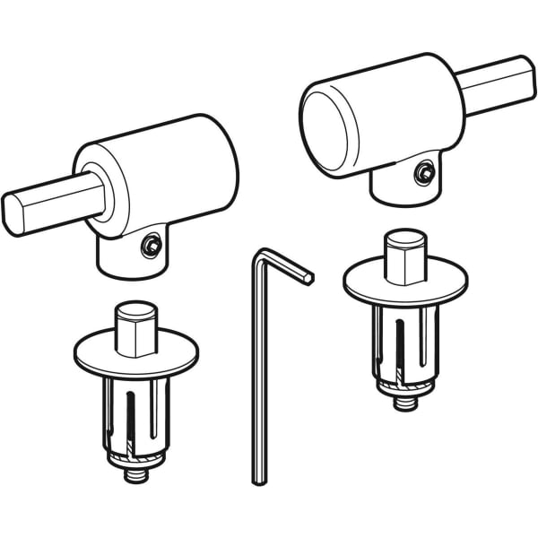 Geberit Set Scharniere für WC-Sitz Flow mit Absenkautomatik, verchromt 598054000