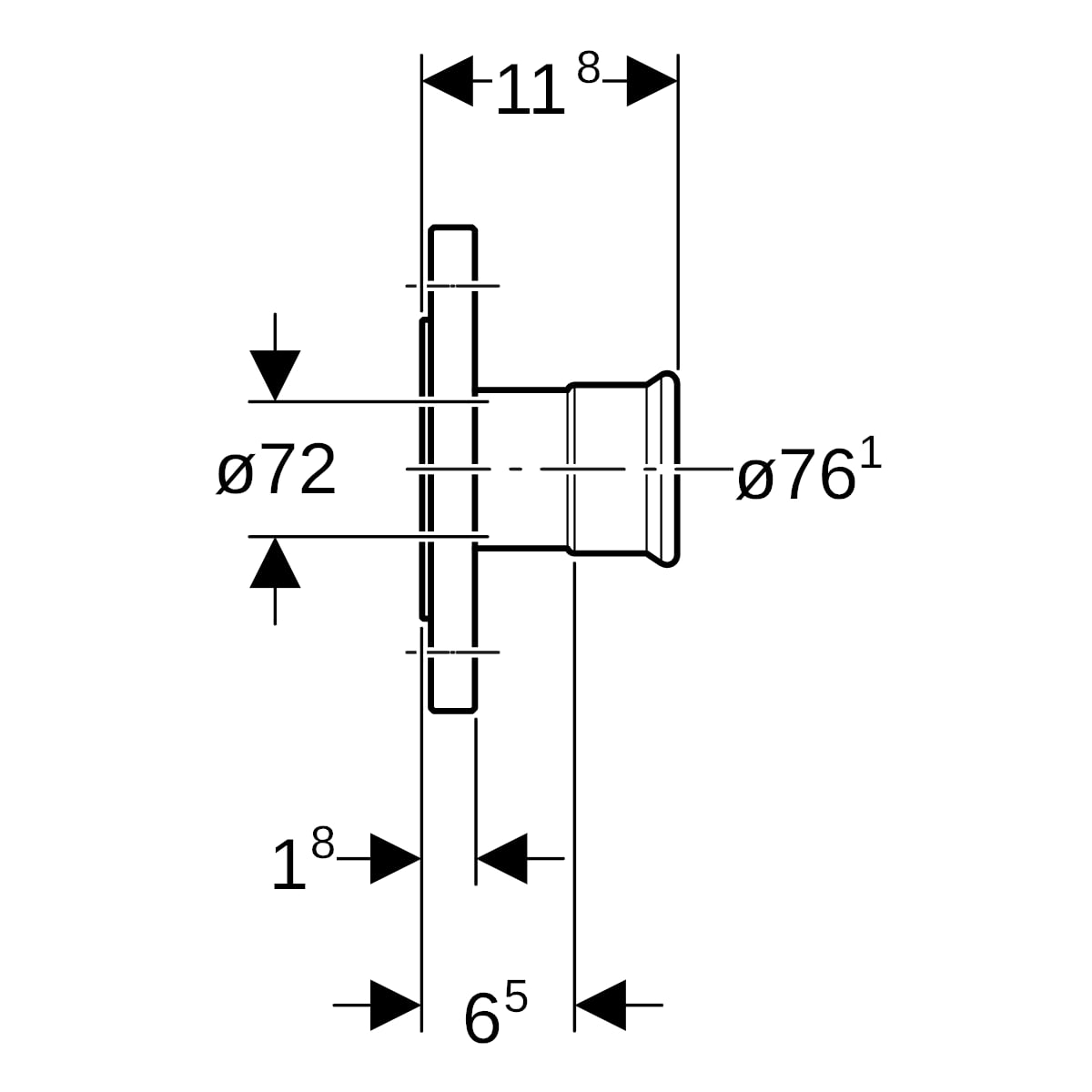 Geberit Mapress Edelstahl Flansch PN 10/16 mit Pressmuffe (LABS-frei) d76,1 83719